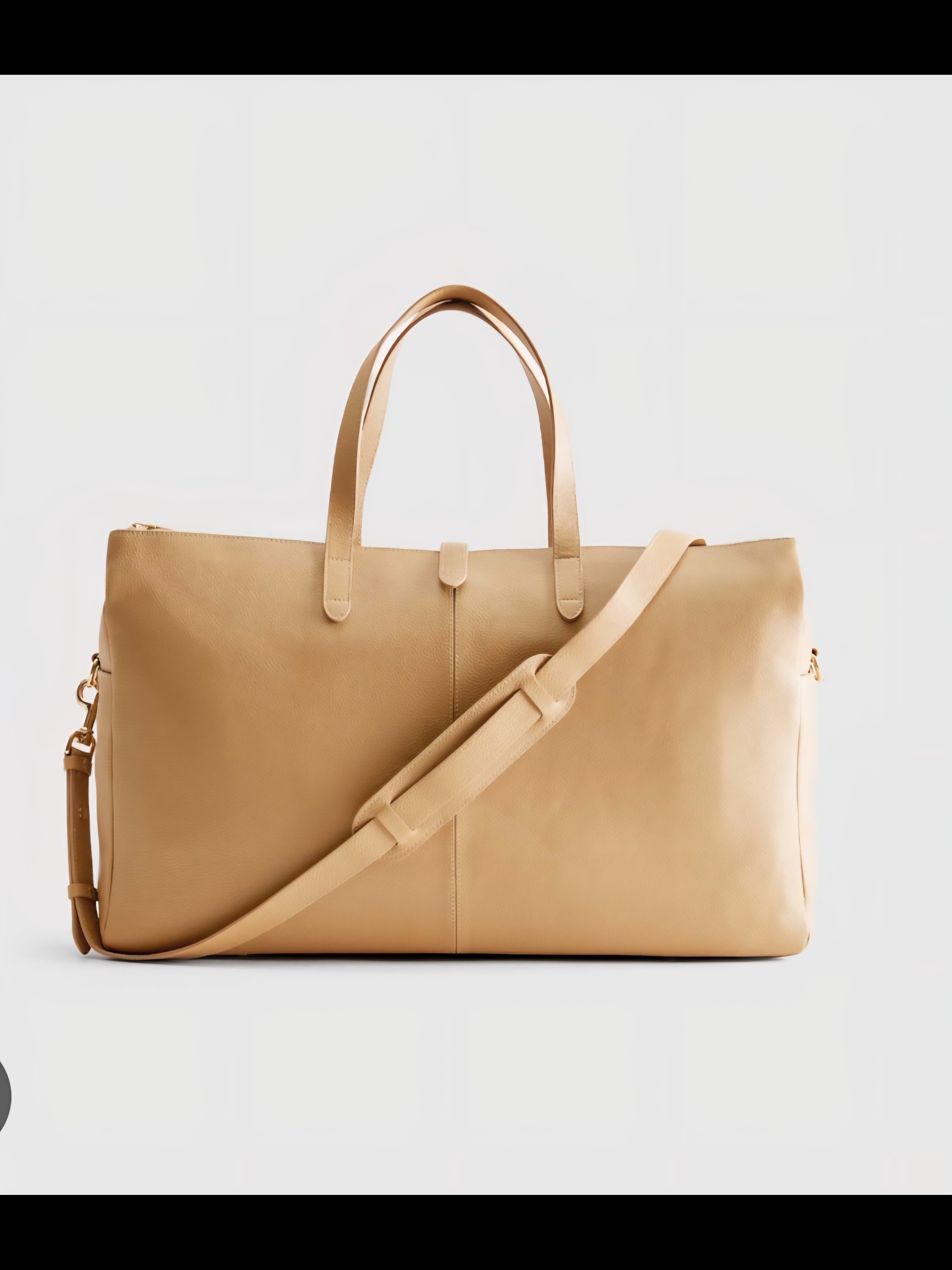 Classic Leather Weekender Bag In Tan